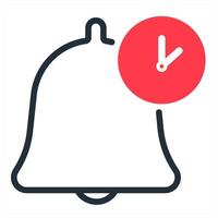 reminder and notification in red and black duo line vector