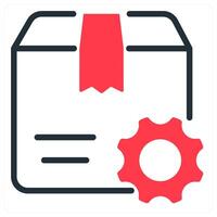 products management and invectory in red and black duo line vector
