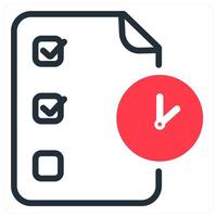 audit and inspection in red and black duo line vector
