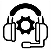 technical support and help in black duo line vector
