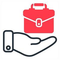 employment icon concept in red and black duo line vector