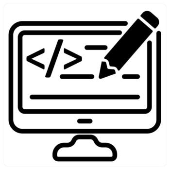 web diseño y ux ui en negro dúo línea vector