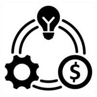 business model and strategy in black duo line vector