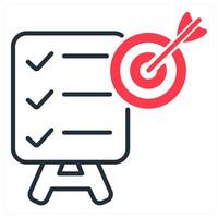 objective and goal in red and black duo line vector