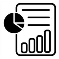 report and analysis in black duo line vector