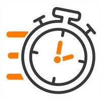 fast time and speed in orange and black duo line vector