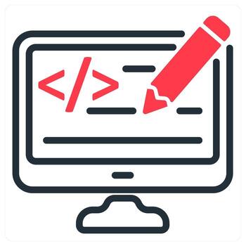 web diseño y ux ui en rojo y negro dúo línea vector