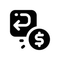 payment refund glyph icon. Strong and solid icon for websites, mobile interfaces, presentations, and visual branding. High quality and easy to edit. vector