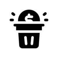 trash glyph icon. Strong and solid icon for websites, mobile interfaces, presentations, and visual branding. High quality and easy to edit. vector