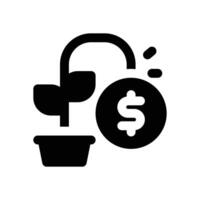 loss investment glyph icon. Strong and solid icon for websites, mobile interfaces, presentations, and visual branding. High quality and easy to edit. vector