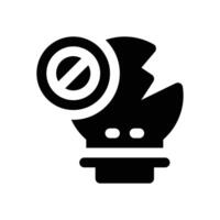 no idea glyph icon. Strong and solid icon for websites, mobile interfaces, presentations, and visual branding. High quality and easy to edit. vector