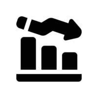 drawdown glyph icon. Strong and solid icon for websites, mobile interfaces, presentations, and visual branding. High quality and easy to edit. vector