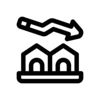 loss real estate line icon. Clean and minimalist icon for websites, mobile apps, presentations, and logos. Fully scalable and customizable for any project. vector