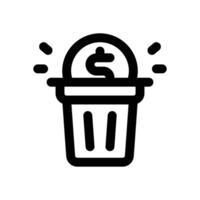 trash line icon. Clean and minimalist icon for websites, mobile apps, presentations, and logos. Fully scalable and customizable for any project. vector