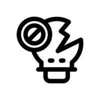 no idea line icon. Clean and minimalist icon for websites, mobile apps, presentations, and logos. Fully scalable and customizable for any project. vector