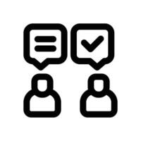 negotiation line icon. Clean and minimalist icon for websites, mobile apps, presentations, and logos. Fully scalable and customizable for any project. vector