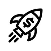 rocket line icon. Clean and minimalist icon for websites, mobile apps, presentations, and logos. Fully scalable and customizable for any project. vector