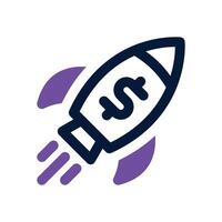 rocket dual tone icon. Sleek and modern icon for websites, mobile apps, marketing materials, and corporate design. Fully scalable and ready to use. vector