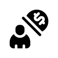 personal salary glyph icon. Strong and solid icon for websites, mobile interfaces, presentations, and visual branding. High quality and easy to edit. vector