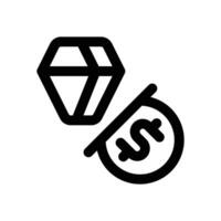 diamond line icon. Clean and minimalist icon for websites, mobile apps, presentations, and logos. Fully scalable and customizable for any project. vector