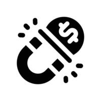 money magnet glyph icon. Strong and solid icon for websites, mobile interfaces, presentations, and visual branding. High quality and easy to edit. vector