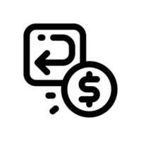 payment refund line icon. Clean and minimalist icon for websites, mobile apps, presentations, and logos. Fully scalable and customizable for any project. vector