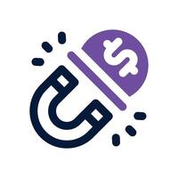 money magnet dual tone icon. Sleek and modern icon for websites, mobile apps, marketing materials, and corporate design. Fully scalable and ready to use. vector