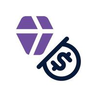 diamond dual tone icon. Sleek and modern icon for websites, mobile apps, marketing materials, and corporate design. Fully scalable and ready to use. vector