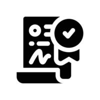 certification glyph icon. Strong and solid icon for websites, mobile interfaces, presentations, and visual branding. High quality and easy to edit. vector