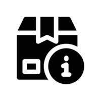 product information glyph icon. Strong and solid icon for websites, mobile interfaces, presentations, and visual branding. High quality and easy to edit. vector