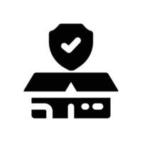 product safety glyph icon. Strong and solid icon for websites, mobile interfaces, presentations, and visual branding. High quality and easy to edit. vector