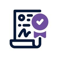 certification dual tone icon. Sleek and modern icon for websites, mobile apps, marketing materials, and corporate design. Fully scalable and ready to use. vector