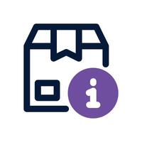 product information dual tone icon. Sleek and modern icon for websites, mobile apps, marketing materials, and corporate design. Fully scalable and ready to use. vector