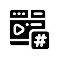 hashtag glyph icon. Strong and solid icon for websites, mobile interfaces, presentations, and visual branding. High quality and easy to edit. vector