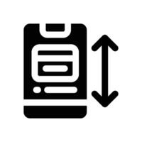 scrolling glyph icon. Strong and solid icon for websites, mobile interfaces, presentations, and visual branding. High quality and easy to edit. vector
