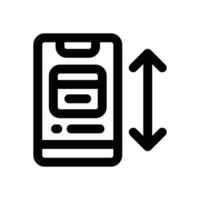 scrolling line icon. Clean and minimalist icon for websites, mobile apps, presentations, and logos. Fully scalable and customizable for any project. vector