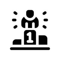 podium glyph icon. Strong and solid icon for websites, mobile interfaces, presentations, and visual branding. High quality and easy to edit. vector