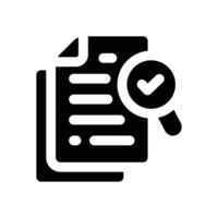 evaluation glyph icon. Strong and solid icon for websites, mobile interfaces, presentations, and visual branding. High quality and easy to edit. vector