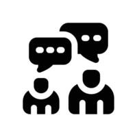 discussion glyph icon. Strong and solid icon for websites, mobile interfaces, presentations, and visual branding. High quality and easy to edit. vector