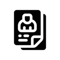resume glyph icon. Strong and solid icon for websites, mobile interfaces, presentations, and visual branding. High quality and easy to edit. vector