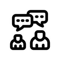 discussion line icon. Clean and minimalist icon for websites, mobile apps, presentations, and logos. Fully scalable and customizable for any project. vector