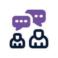 discussion dual tone icon. Sleek and modern icon for websites, mobile apps, marketing materials, and corporate design. Fully scalable and ready to use. vector