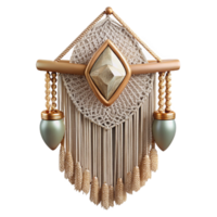 stunning rustic Boho Macrame Wall Hanging Isolated Home Decor Element detailed png
