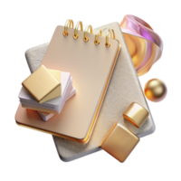 extraordinary artistic Branding Mockup Notepad and Sticky Notes Isolated detailed png