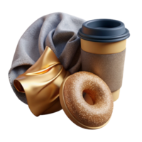 vibrant modern Branding Mockup with Coffee and Croissant Isolated high resolution png