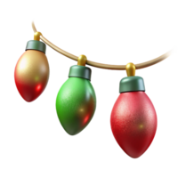 serene abstract Christmas Lights String Red Green Bulbs Isolated for Web high resolution png