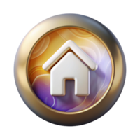 impressive artistic Circular Smart Home Icon Cutout for Button Design detailed png