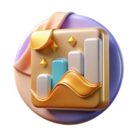 elegant modern Clean Chart Graph Icon Isolated for Data Analysis png