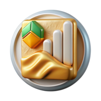 stunning vintage Clean Chart Graph Icon Isolated for Data Analysis genuine png