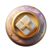 serene rustic Close Button Icon Transparent for App Interfaces premium png